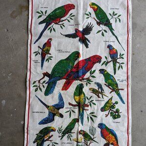 Australian Parrots Linen and Cotton Dish Towel